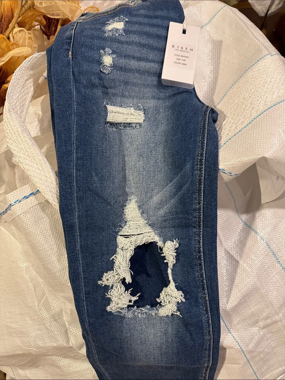 Risen Dark Blue Skinny Distressed Jeans